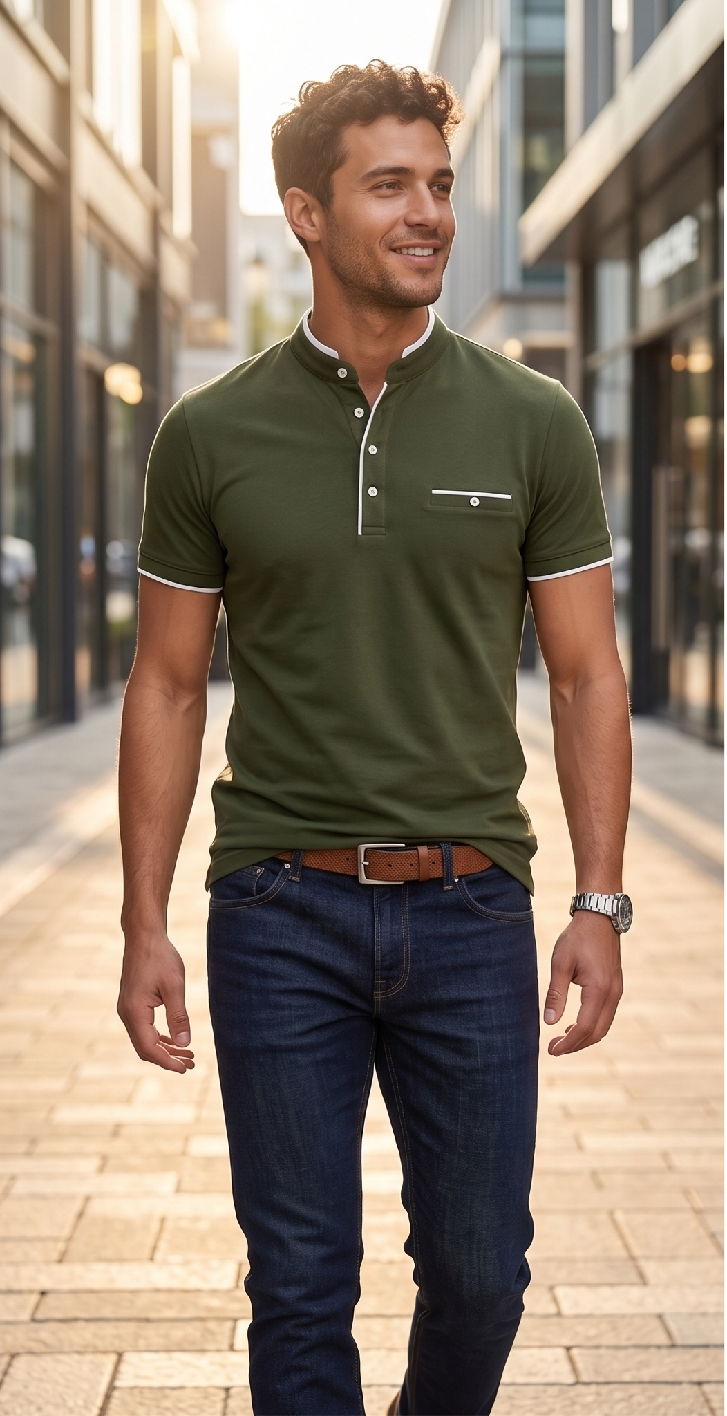 Stylish Olive Green T-Shirt for Men – Regular Fit