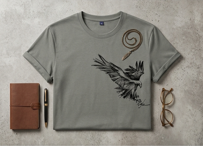 Round Neck Printed T-shirt for Men (Grey, M)
